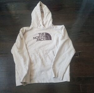 The North Face Mens Hoodie Size Large Color Tan Brown Lettering Cozy Comfort...